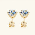 OXTAO 18K White Plated 0.5-2ct Moissanite Diamond Stud Earring Real 925 Silver Wedding Earring Luxury Women's Jewelry Certified