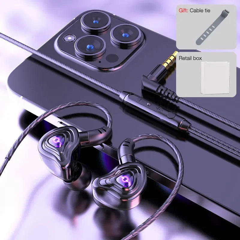 EARDECO 3.5mm Wired Headphones with Mic HiFi Wired Earphone Bass Stereo Headphone Headset Sport Fitness Music Earbuds for Phone