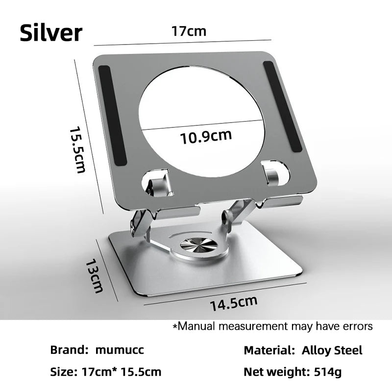 Desktop tablet stand, with hollowed-out heat dissipation, available in two options: rotatable and non-rotatable