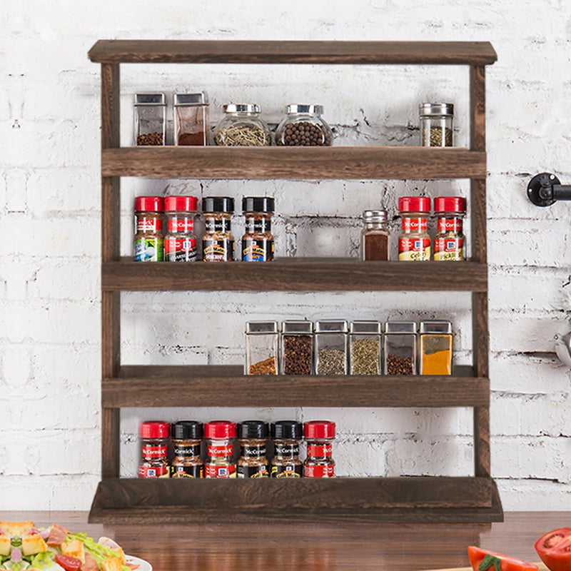 Wood Spice Rack Wall Mount, Wooden Holder, Seasoning Countertop or Tiered Door - View 7 | SAMAG