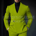 Chic Shawl Lapel Green Suits for Men High Quality Slim Fit Wedding Costume Homme Customized 2 Piece Jacket Pants Outfits Terno