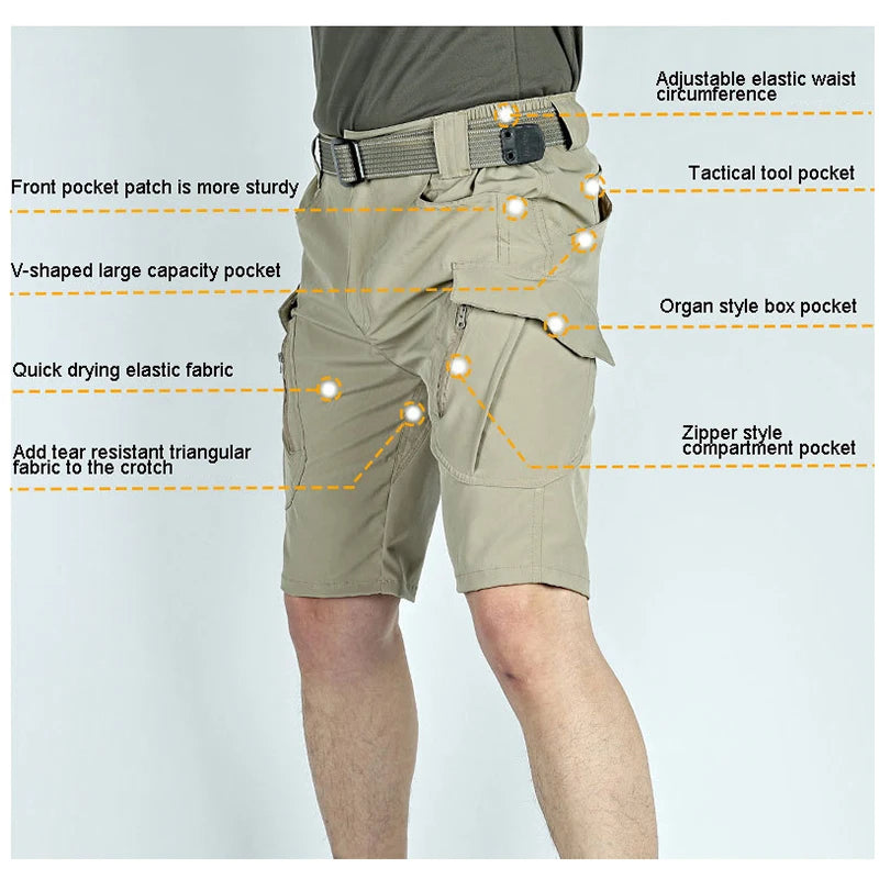 TRVLWEGO Men's Tactical Cargo Shorts Quick Dry Hiking | SAMAG