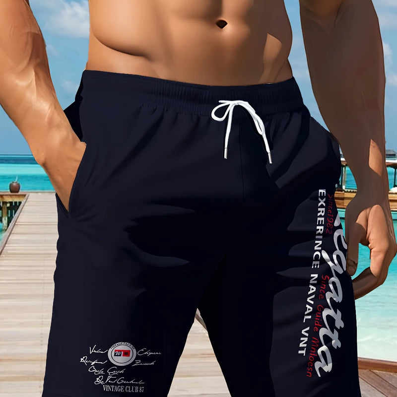 Summer New Style Men's Shorts with 3D Letter Pattern | SAMAG