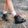 Men Rain Boots Outdoor Work Boots New Fashion Waterproof Fishing Shoes Platform Non-slip Rubber Shoes Lace-up Couple Rain Shoes