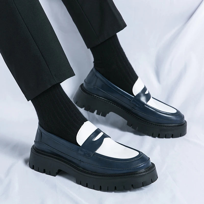 STRONGSHEN Men Handmade Leather Shoes Platform Loafers Fashion Luxury Slip on Mocassin Business Shoes Homme Zapatos De Hombre