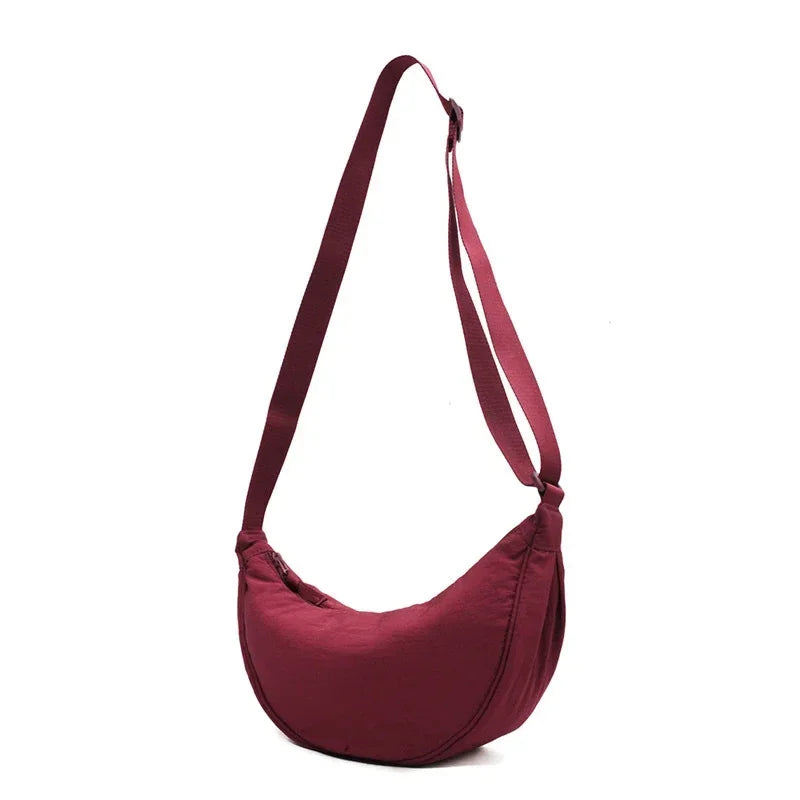 Nylon Hobos Chest Shoulder Dumpling Bag Large Capacity Travel Crossbody Half Moon Belt Messenger for Women Bags Wholesale