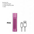 Alonefire Mini LED Flashlight Small USB Rechargeable Night Lighting Light Outdoor Hiking Camping Household Emergency Lamp Torch