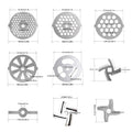 Meat Grinder Pinion Mixer Spare Parts Meat Grinder Knife Stainless Steel Grille for Food Grinder Accessories Kitchen Tool