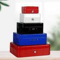 Small/Large Locking Cash Box Double Layer Safe Metal Money with Tray Cover Key Lock/ Password Saving - View 3 | SAMAG