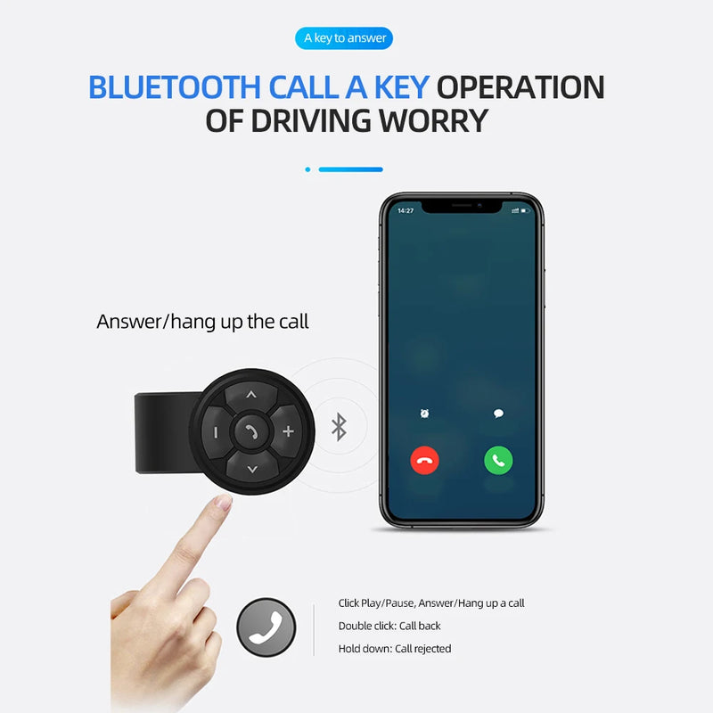 5 Key Wireless Remote Controller Button Helmet Earphone Motorcycle Handlebar Car Steering Wheel Control Media  for IOS Android