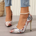 Fashion Show Sexy Shoes 2026 Spring Autumn New Embroidery Women's High Heel Pumps Stiletto Pointed Toe Large Size High Heels