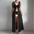 Sexy Women Nightgowns Floral Sleepwear Slip Night Dress Deep-V Lace Mesh See-through Lingerie