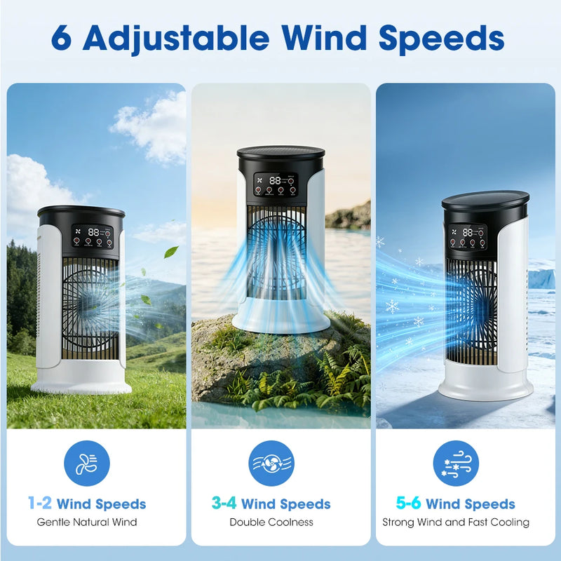 USB Mini Portable Air Conditioner Cooler Fan Water Cooling Air Conditioning for Home Office - Compact Air Cooler