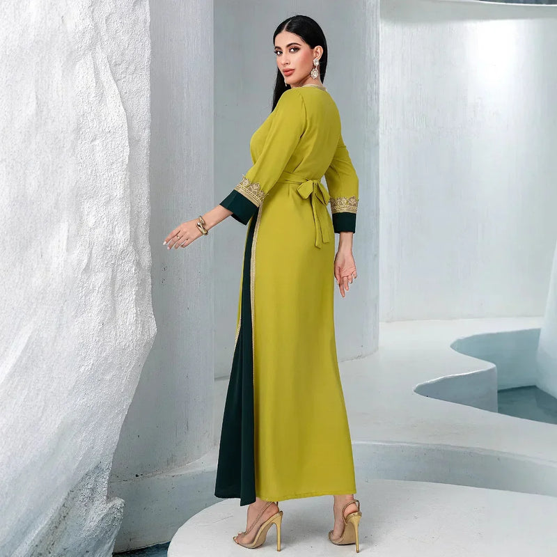 Eid Diamonds Abayas for Women Luxury Dubai Kaftan Muslim Evening Party Maxi Dress Turkey Kaftan Morocco Caftan Femme Musulmane
