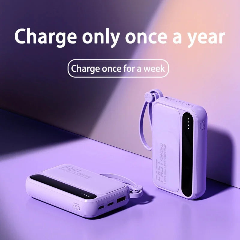 ONEPLUS 120W 50000mAh Portable Power Bank High Capacitybuilt-in 4 Cables Two-Way Fast Charging Mini Powerbank For iPhone Samsung