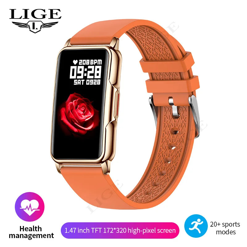 LIGE Women Smart Band Men Watch 1.47 inch Full Touch Heart Rate Sport Fitness Smartwatch New Outdoor Smart Bracelet Ladies 2025