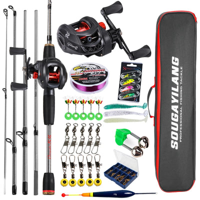 Sougayilang Baitcasting Fishing Rod and Reel Full Kit | SAMAG