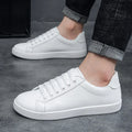 Men's Vulcanized Shoes Casual Low Top Flat Sneakers White Shoes Zapatillas Hombre Chaussure Homme Drop Shipping Leather Black