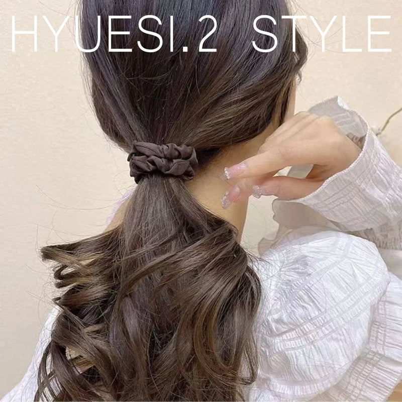 5/6pcs Soft Satin Elastic Scrunchies Set Women Girls Simple Ponytail Holders Imitation Silk Hair Ties Ropes