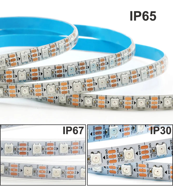 SK6812 RGBW Led Strip Light 4 in 1 Similar WS2812B 1m 5m 30 60 144 LEDs Individual Addressable RGBWW Led Lights IP30 65 67 5V12V