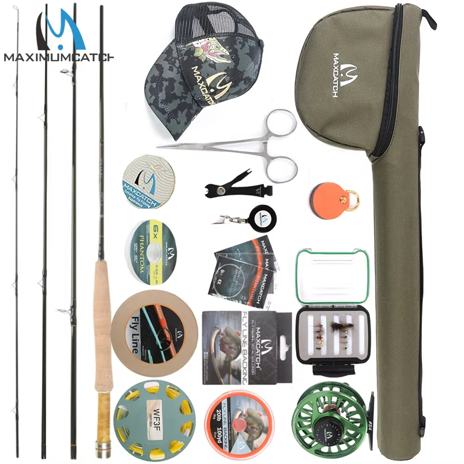 Maxcatch V-Feather Fly Rod Reel Kit Lightweight 2/3WT Fly Fishing Combo Outfit for Small Stream Creek Trout Beginner