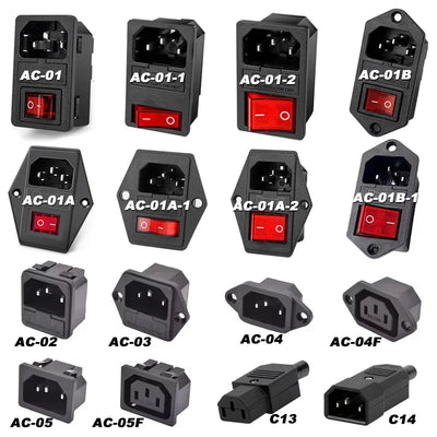 IEC 320 C13 C14 AC Inlet Power Plug Socket 250V 10A Fuse | SAMAG