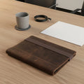 Refillable Business Padfolio Vintage & Design A4 Leather Binder Crazy Horse Leather Folder Multi-Functional 4-Loop Binder Cover