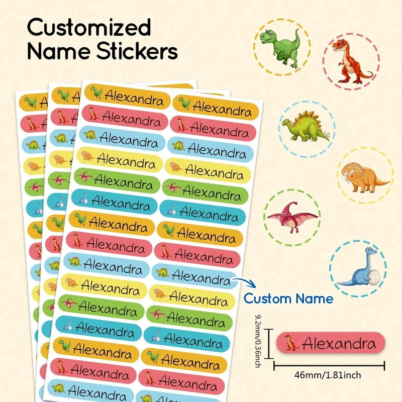 4.6CM Long Custom Name Sticker, Personalized Cartoon Fresh Cute Waterproof Modern School Supply Label, Customized Name Stickers