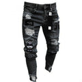 Mbroidery Skinny Ripped Jeans Men Cotton Stretchy Hole | SAMAG