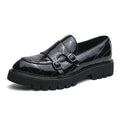 Street Fashion Men's Loafers Thick Sole Big Toe Shoes Trend Green Party Dress Shoes Men's Genuine Leather Casual Shoes 37-46