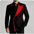 Men's Double Breasted Peak Lapel Wedding Suit Custom 3-Piece Groom Tuxedo Separates Formal Wedding Suit for Grooms Slim Fit Suit
