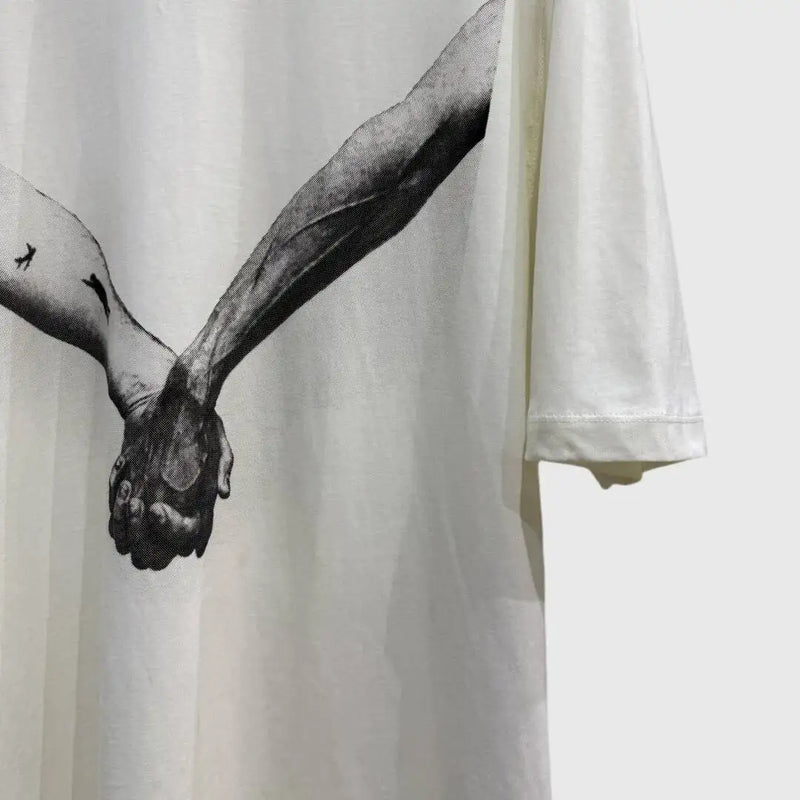 HKSH Spring Summer New Men's RO Style Round Collar Printed T-shirt Oversized Chic Cotton Chic Top American Loose Y2K Tees HK4638