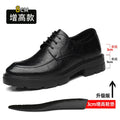 Men's Business High Heeled Leather Shoes Casual Thick Sole 10cm Height Increasing Hand Painted Pattern Trendy Formal Dress Shoes
