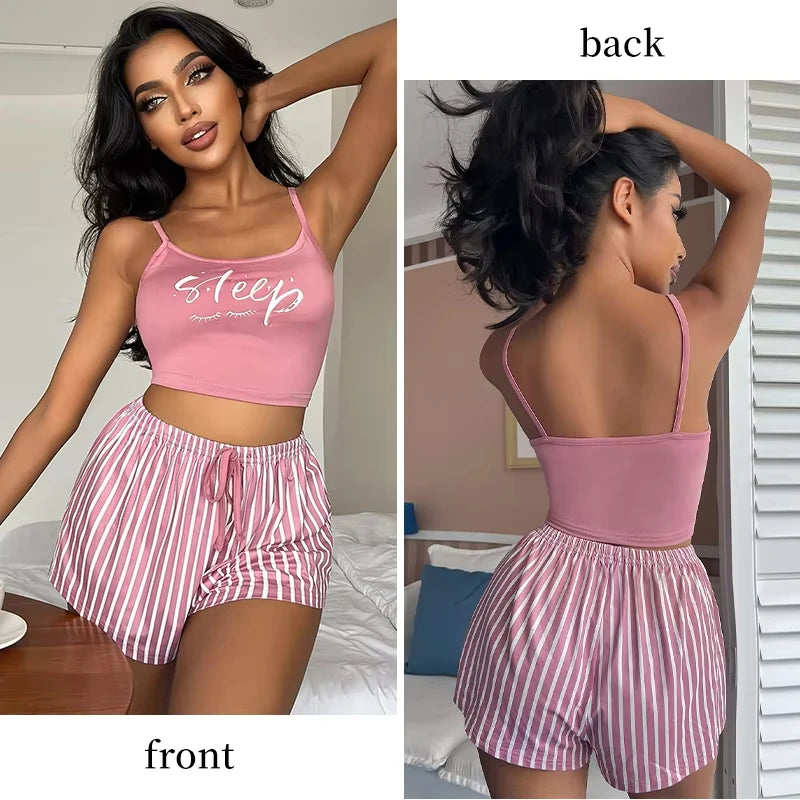 Sexy Summer Women Pajamas Set Sleepwear Cotton Home | SAMAG
