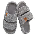 Litfun Winter Fluffy Women's Slippers Anti-slip Open-toe Slides Soft Sole Indoor Slides Furry Warm Cozy Bedroom Women's Slippers