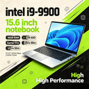Ultra Slim 15.6 Inch Laptop 32GB RAM 512GB 1TB SSD Intel Core i9 9900 8C 16T 5GHz Gaming Notebook Office 1920x1080