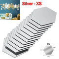 Hexagon Acrylic Mirror Wall Sticker Acrylic Adhesive Gold Silver Mosaic Tiles Removable DIY Bedroom Bathroom Home Decor Sticker