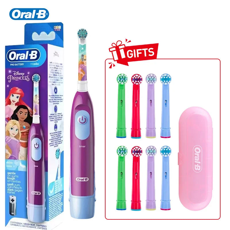 Oral B DB5510K Electric Toothbrush Children Rotary Teeth Brush Soft Bristles 2Min Timer Waterproof Battery Powered For 3-12 Ages
