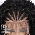 Kinky Curly Braided Wig With Baby Hair Natural Color Curly 13X4 Transparent Synthetic Lace Front Wigs Braid Wig For Black Women