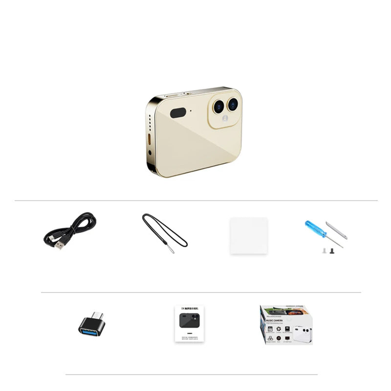 4K CCD Digital Camera 64MP Digital Flash Video Camera with Touch Screen 16X Digital Zoom IR Night Vision Camera Black