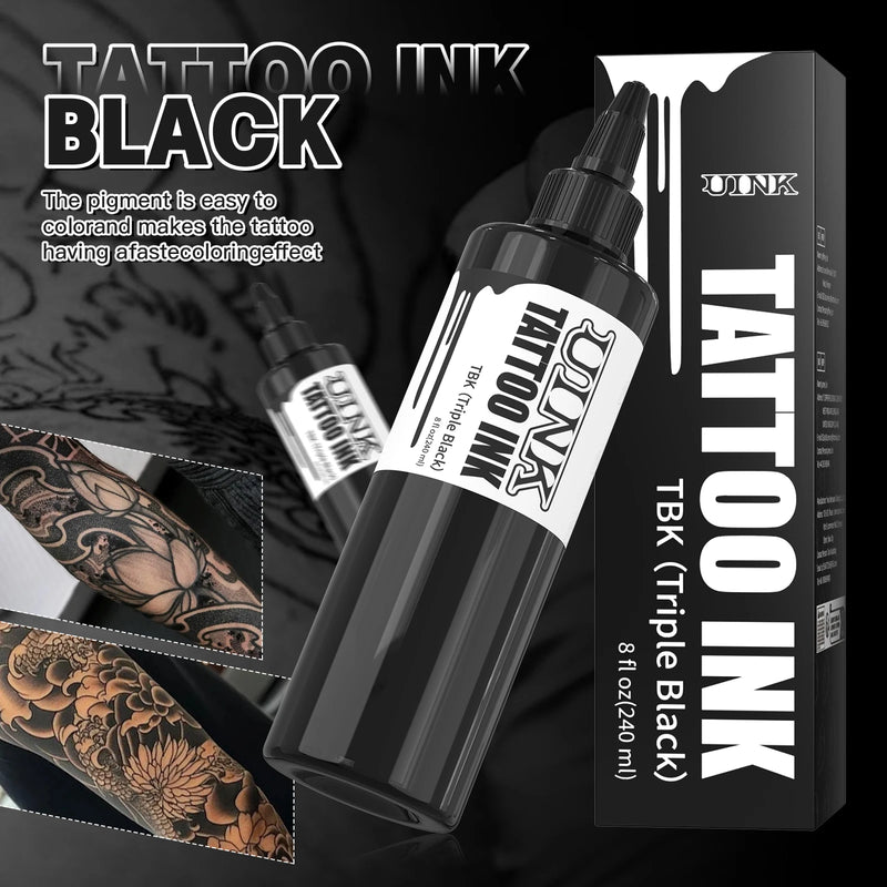 DQFART 240ml Triple Black/Withe Professional Tattoo Ink For Permanent Semi-permanent Skin Body Art Pigment Tattoo Supplies