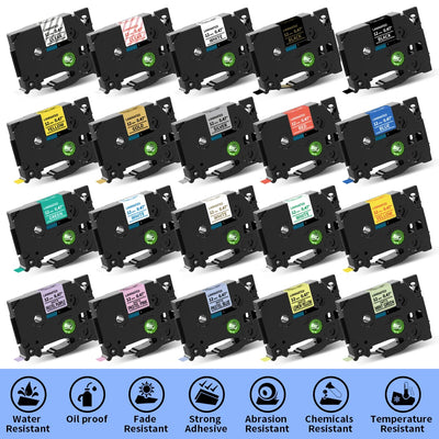 6/9/12/18/24mm for Brother Tape 12mm Compatible TZE Label | SAMAG