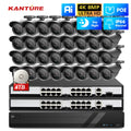 KANTURE 32CH CCTV 4K Ultra HD NVR Security Camera System POE 8MP Ai Human Detection Outdoor Waterproof Night Vision Camera Kit