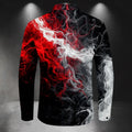 New Men's Long Sleeve Shirt Wave Button Casual Street | SAMAG