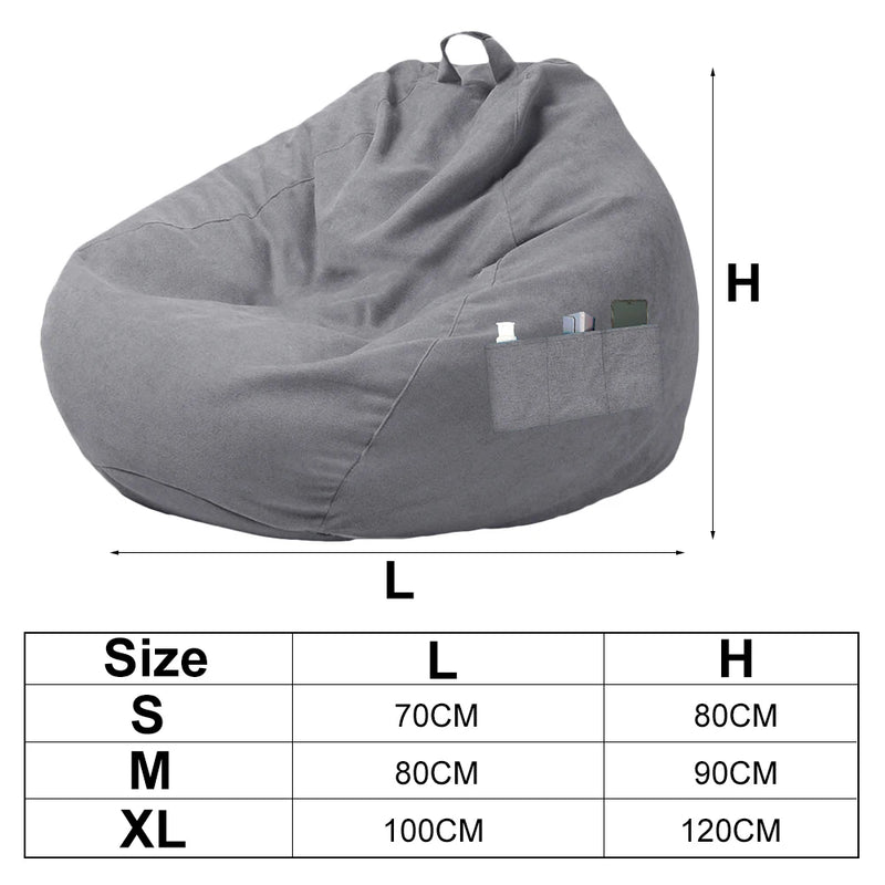 1/2Pcs Lazy Sofa Cover Soft Comfortable Sofa Chair Decorative Breathable Chair Sofa Cover with 3 Side Pocket for Furniture Decor