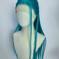 Ashely Turquoise Green Wig 13*4 26inch Long Straight Wigs for Women High Quality Lolita Synthetic Lace Wigs for Cosplay  통가발