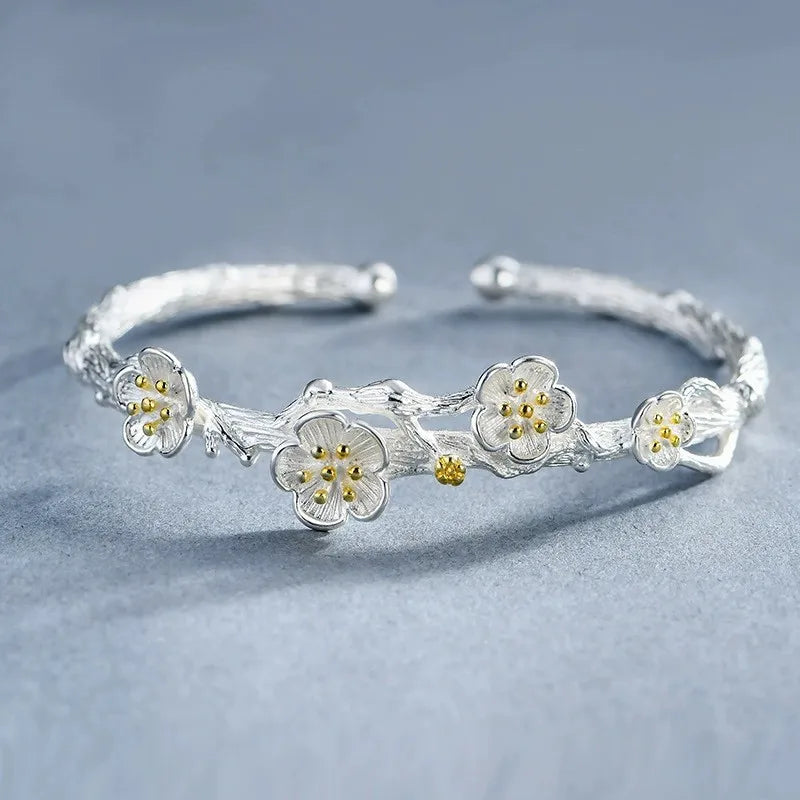 VENTFILLE 925 Sterling Silver Thai Silver Bracelet for Women Vintage Geometric Heart Love Lucky Punk Jewelry 2023 New Dropship