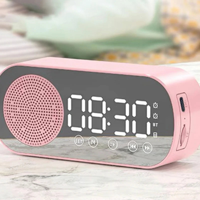 Digital Alarm Clock Wireless Bluetooth Speaker Multi-functional Subwoofer Clock Vertical Mini AI Smart Alarm Clock Music Player
