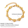 Minimalist Classic 18K Gold Color Plated Stainless Steel Two Tone Heart Button Bracelacelet Stackable - Visuel 9 | SAMAG