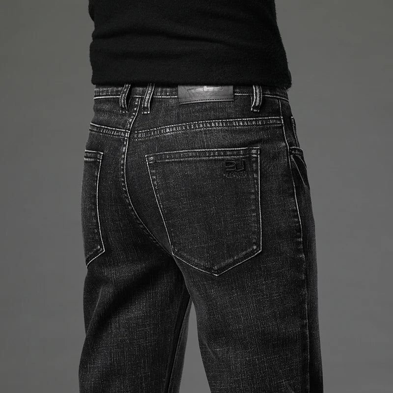 Cotton Stretch Jeans Men Classic Retro Straight Slim | SAMAG